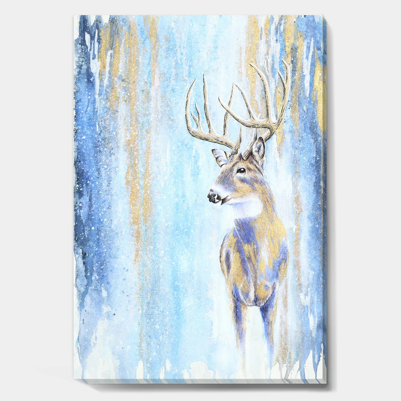 Designart - Winter Buck - Cottage Gallery-wrapped Canvas
